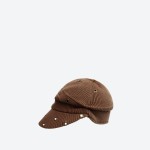 Metal Eyelet Knit Slouchy Cap